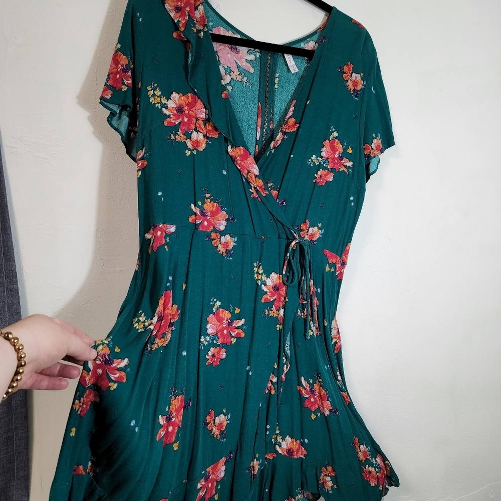 XXL Dress green floral